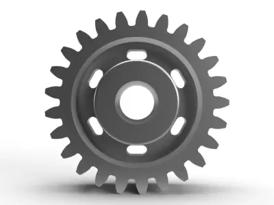 Slotted Gear Free 3D model