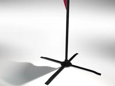 Animated Exhibition Flag-Teardrop 3D model