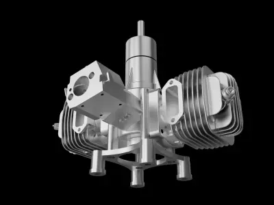 DLE 120 double-cylinder model engine 3D print model