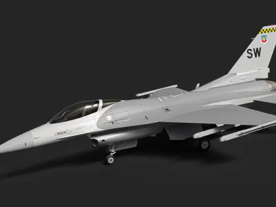 General Dynamics F-16 Fighting Falcon Low-poly 3D model