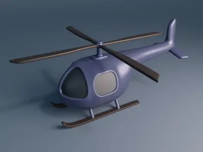 Cartoon Helicopter Low-poly 3D model