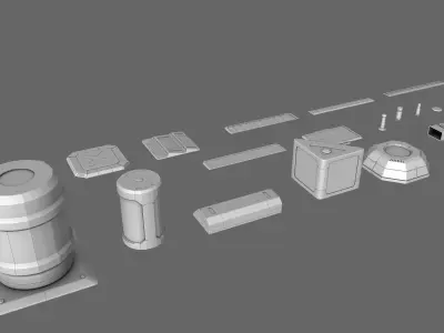 3D Sci-Fi Prop Kit Bash Free 3D model