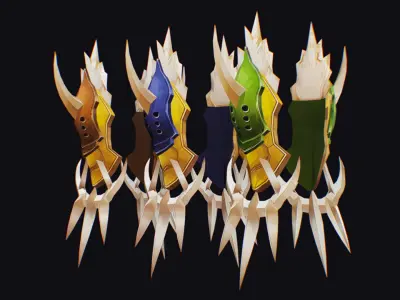 Claw Hand Glove Claws Weapon Blade Cutting Edged Low-poly 3D model