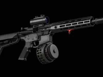 AR 15 Colt V1 Low-poly 3D model