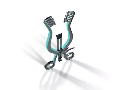 Sci-Fi Medical Retractor Instrument Low-poly 3D model