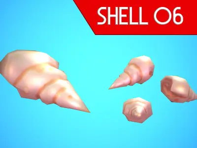 SHELL 06 CARTOON STYLIZED Low-poly 3D model