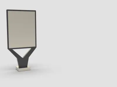 Style advertisement close to a urban street in city 3D model