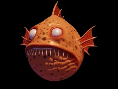 creepy fish Low-poly 3D model