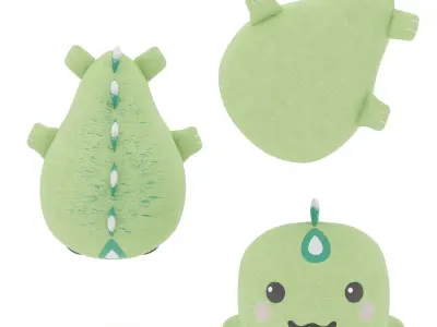 Green dinosaur toy 3D model