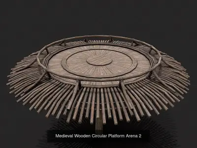 Medieval Wooden Circular Platform Arena PBR Collection 