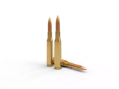 65x58mm Mauser Ammo Low-poly 3D model