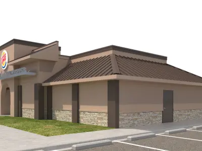 Retail-040 Burger King-003 With Site 3D model