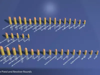 Centerfire Pistol and Revolver Ammunition Collection 3D model