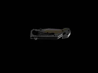 Kandar folding survival knife Low-poly 3D model