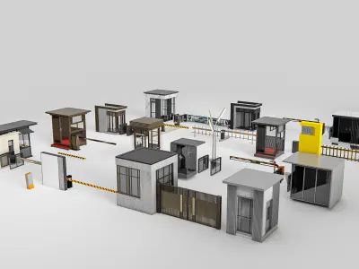 Security guard booth 2 3D model