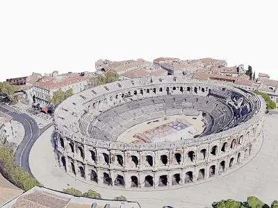 The Arena of Nimes Low-poly 3D model