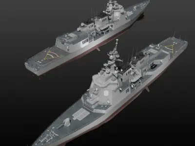 JMSDF Atago class guild missile destroyer 3D model