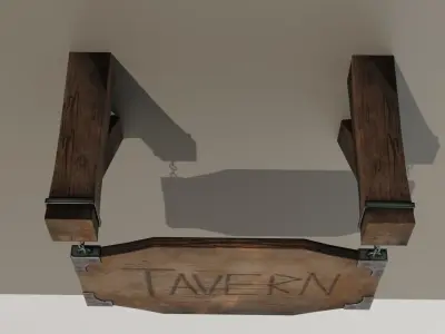 Tavern Sign Low-poly 3D model