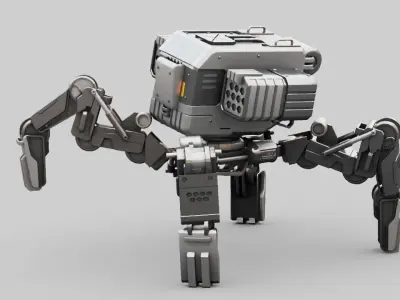Military Robot rigged character 3D model