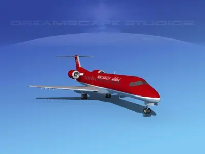 Embraer ERJ-140 Northwest Airlink 3D model