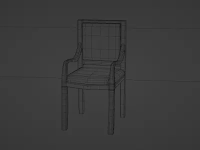 Set Wooden Furniture 4 3D model