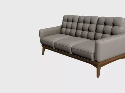 Modern Straight Sofa Premium Upholstered Seating for Interior 04 Free 3D model
