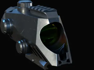 Red dot sight Low-poly 3D model