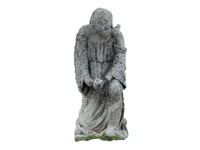 Destroyed Angel Funeral Sculpture Monument Low-poly 3D model
