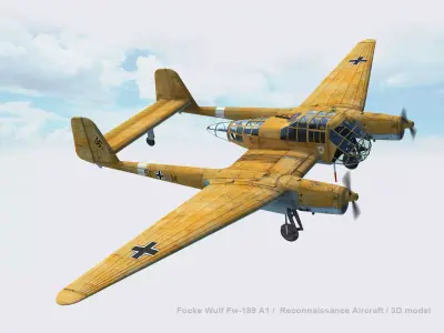 Focke-Wulf Fw 189 A1 Low-poly 3D model