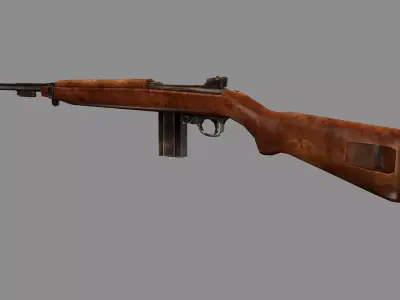 M1 Carbine C127H Garand Paratrooper Luger Low-poly 3D Model Low-poly 3D model