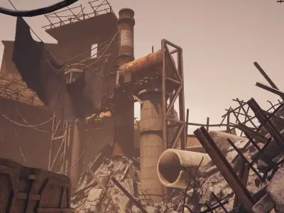 Post Apocalyptic - Unreal Engine - WarGaming Asset Pack  Low-poly 3D model