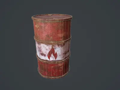 Metal barrel Free low-poly 3D model