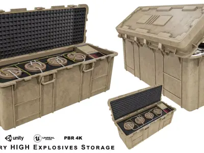 Military High Explosive Transport Case Low-poly 3D model