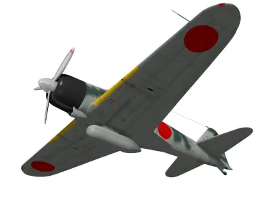 A6M2 Zero fighter Type 21  3D model