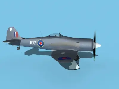 Hawker Sea Fury V11 Royal Australian Navy 3D model