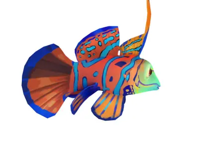 Dragonet Animated Fish  Low-poly 3D model