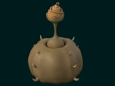Stylized Alien Pumpkin Low-poly 3D model