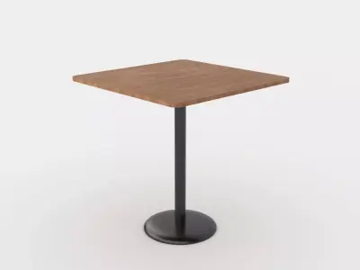 cafe wooden table Free low-poly 3D model