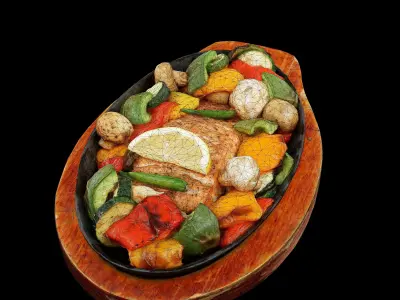 Salmon  VR AR  low-poly 3d model Low-poly 3D model