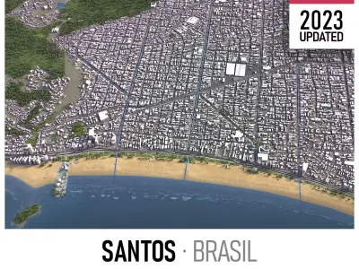Santos - 3D City Low-poly 3D model