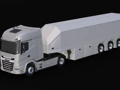 2021 DAF XG 480 Inloader Trailer Low-poly 3D model