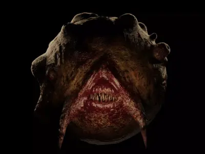 Monster ball with teeth Low-poly 3D model