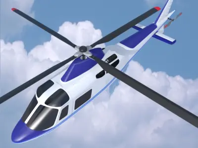 Agusta aw109 civilian helicopter 3D model