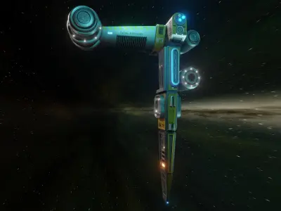 Space Horse Spaceship Low-poly 3D model