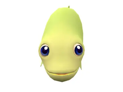 Clown Feather Back fish animated Low-poly 3D model