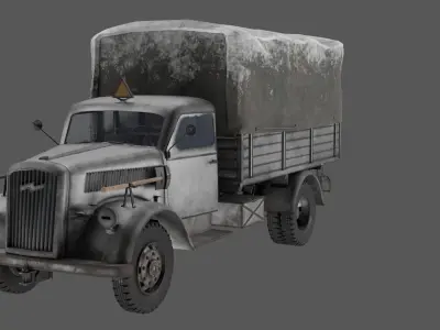 Opel Blitz WWII - Rigged with interior Low-poly 3D model