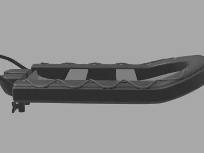 Dinghy boat Low-poly 3D model