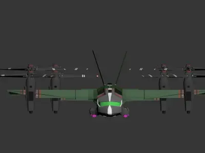 3D model of a futuristic aircraft  3D model