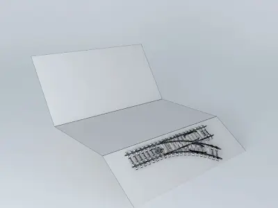 Rail Track Points Concrete Sleepers Free 3D model