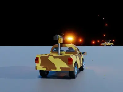 Fighting Verhicle Machine Gun Firing  Low-poly 3D model